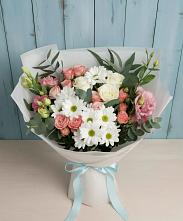 Букет цветов из:  Розы, Лизиантусы и Хризантемы #REPLACE_PRED# Горки Ленинские