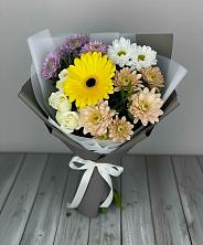 Букет цветов из:  Розы, Герберы и Хризантемы в Горки Ленинские