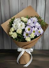 Букет цветов из:  Хризантемы и Розы в Горки Ленинские