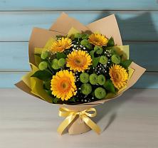 Букет цветов из:  Герберы и Хризантемы в Горки Ленинские