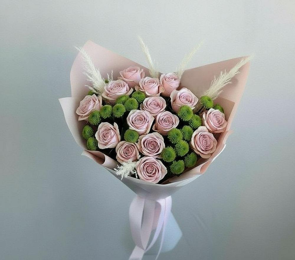 Букет цветов из: Розы и Хризантемы в Горки Ленинские